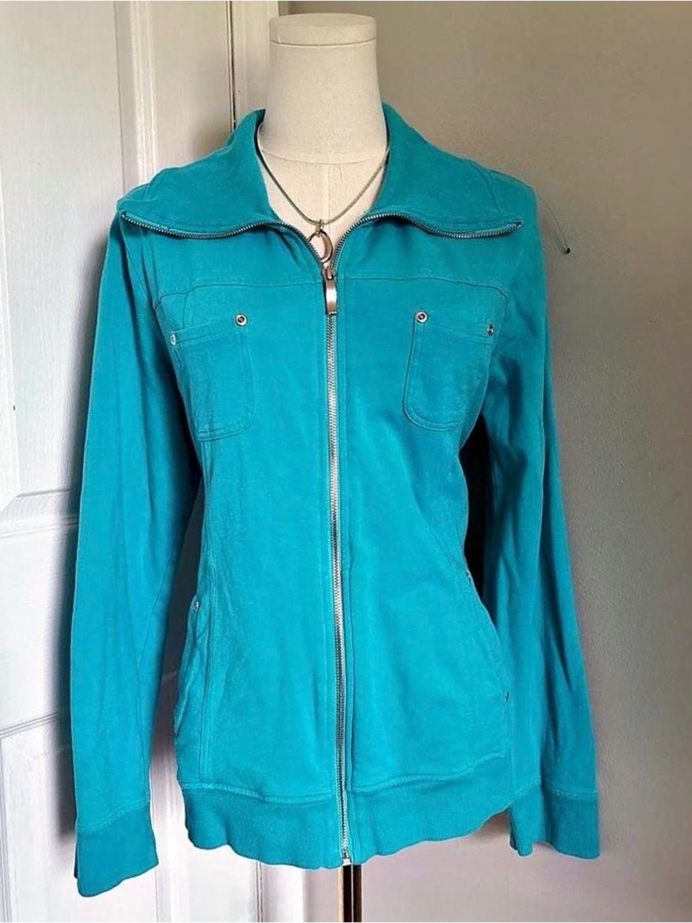 Women’s Teal Zip-Front Jacket